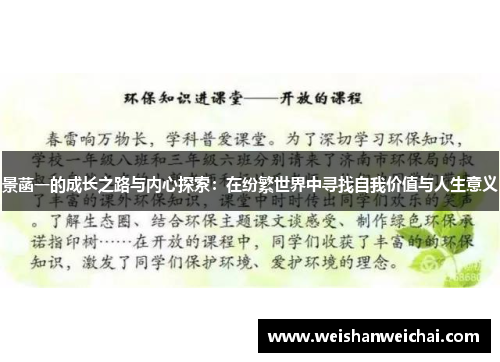 景菡一的成长之路与内心探索：在纷繁世界中寻找自我价值与人生意义
